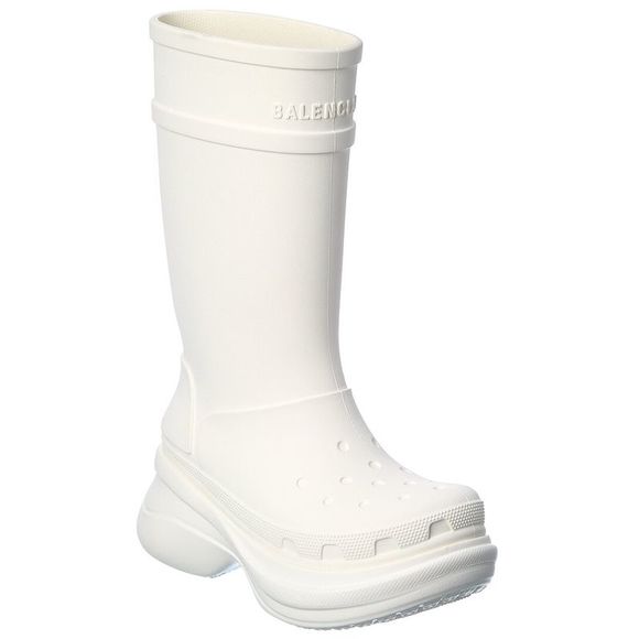 Balenciaga X Crocs Rubber Boot, White - Picture 1 of 5